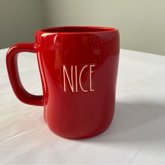Rae Dunn Red Nice Naughty Ceramic Mug - Picture 1 of 6